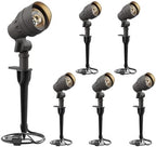 GOODSMAN Landscape Lighting 6PK Low Voltage Landscape Lights Led Low Voltage Landscape Spotlights 4.5W 205 Lumen Floodlights with Cable Connectors Metal Stakes 9127-96603-06A by GOODSMANN