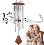 Memorial Wind Chimes for Outside 30 inch Silver Sympathy Gift Decor Chime by Astarin