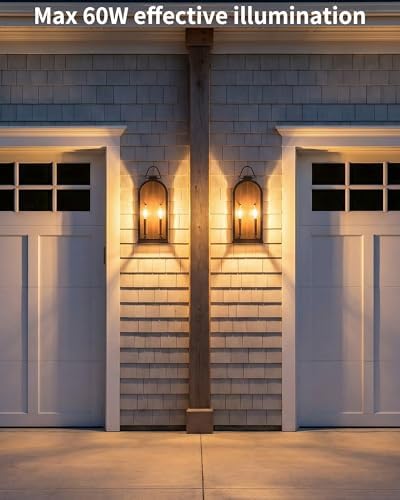 17" Outdoor Wall Lights 2-Light Lantern 2-Pack Exterior Lighting Fixtures - Image 2