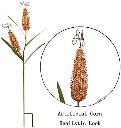 E-view Metal Corn Garden Stakes Outdoor Decor Metal Yard Art Lawn Harvest Thanksgiving Decoration Yard Décor 2 Corn - Image 2