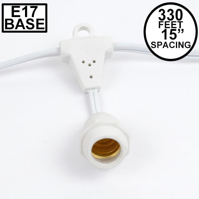 Novelty Lights 330 Feet Heavy Duty White Wire Light String, E17 Sockets - Image 2