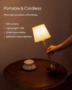 EppieBasic Cordless Table Lamp Rechargeable: Fast Charging & Long Lasting - 2700K Warm Light Samll Vintage Gold Lamps for Women Housewife - Dinning Living Room Bedroom - Image 5