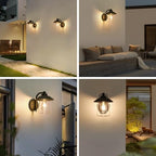 LUTEC 2 Pack Dusk to Dawn Outdoor Indoor Exterior Light Fixture, Farmhouse Barn Wall Sconce, Matte Black Finish Anti-Rust Wall Mount Light, Waterproof Wall lamp with Clear Glass for Porch, Patio - Image 7