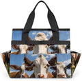Funny Garden Tool Bag Organizer Heavy Duty Cow Gardening Tote Bag with 10 Pockets for Women Men Gardening Gifts by Home