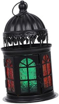 Healifty Moroccan Style Decorative Candle Lantern Hanging Glass Tealight Holder Colorful Glass Retro Candle Lamp Ornament for Indoor Outdoor Home Décor by Healifty