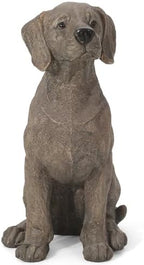 BeePeep Outdoor Labradorg Garden Statue, 17inch Dog Garden Statue Decor, Adorable Cast Stone Sculpture for Outdoor Patio Lawn Porch, Handcrafted Dog Figurine for Birthday Housewarming Gift - Brown - Image 5