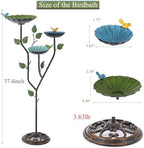 Bird Baths for Outdoors, 37" H Bird Bath for Outside, 3-in-1 Bird Feeders for Outdoors, Pedestal Birdbaths, Metal Bird Bath Bowl for Garden, Lawn, Yard Decor - Image 3