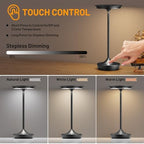 LED Rechargeable Cordless Outdoor 6000mAh Battery Table Lamp 2-Pack Black - Image 2
