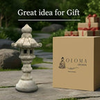 OLOMA Concrete Japanese Pagoda Lantern Garden Statue Outdoor Sculpture Cement Zen Lantern Figurine Patio Decor Yard Ornament Lawn Accent Landscape Lantern lover gift - Image 6