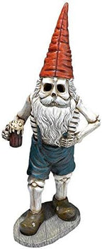 Design Toscano QM14017 Zombie Gnome - Bavarian Oktoberfest Skeleton Gnome Hans - Garden Gnome Statue,full color by DesignToscano