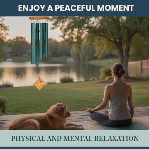Woodstock Chimes Pluto Wind Chime for Outside 27" Verdigris Small, Light Airy Sound for Outdoor Garden, Patio, Porch Decor, Encore Collection DCV27 - Image 2