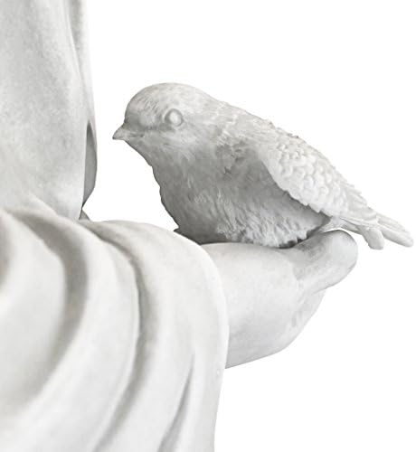 Design Toscano Francis of Assisi, Patron of Animals Religious Garden Decor Statue, 37 inches Tall, Cast Stone Resin, Antique Stone Finish - Image 6