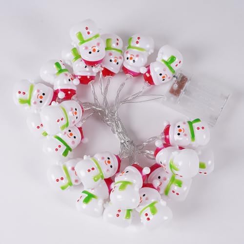 CAKERS Christmas Decor String Lights|Creative Cute Novelty Fairy Lights|Hanging Copper Wire Lights|Night Lights for Birthday Party Xmas Tree Decor,Christmas Snowman,5m(16.4ft)-20LED-Solar - Image 3