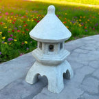 Two Pieces Pagoda with Top Change Concrete Lantern Sculpture Cement Zen Garden Decoration Two Pieces Lantern - Image 5
