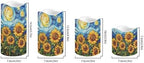 Starry Night Sunflower Flickering Flameless Candles Pillar LED Candles with Remote and Timer Set of 4 Color Changing Battery Operated Candles Decoration - Image 2