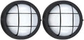 GRUENLICH LED Bulkhead Light, 8" Round Aluminum, 5000K, Black, 2 Pack by GRUENLICH