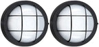 GRUENLICH LED Bulkhead Light, 8" Round Aluminum, 5000K, Black, 2 Pack by GRUENLICH