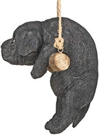 Design Toscano Black Lab Puppy on a Perch Hanging Dog Sculpture, 8 Inches - Image 4
