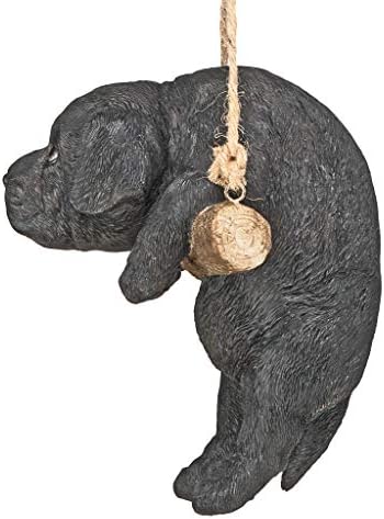 Design Toscano Black Lab Puppy on a Perch Hanging Dog Sculpture, 8 Inches - Image 4