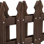 Yaheetech 355in Wooden Picket Fence Panels for Garden Beds,Dark Brown - Image 4
