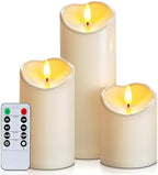 Homemory Flameless Candles with Timer and Remote Control, Battery Operated LED Candles, Realistic Fake Plastic Candles for Wedding, Festival, Home Decor, Waterproof Outdoor, D3”H4”6”8” by Homemory
