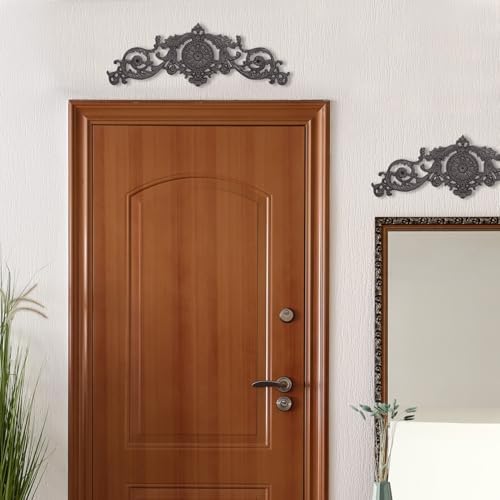 Sungmor Dark Brown Cast Iron Wall Decor - 17.5in Scroll and Floral Design - Image 2