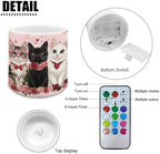 4Pcs LED Candles Bulk Flickering Flameless Candles with Remote and Timer Floral Cat Battery Operated Pillar Tea Lights for Valentines Day Banquet Wedding Home Decorations - Image 2