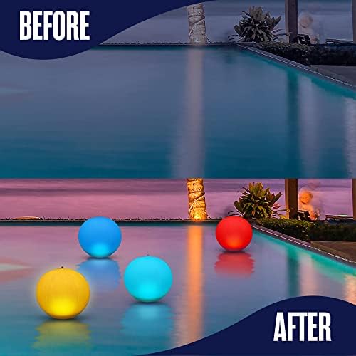 Houseables Solar Pool Balls, Solar Ball, Floating Lights, Pool Lights That Float, Floating Light Up Ball, Glow in the Dark Lanterns, Decorations, Christmas, Outdoor, 4 PK, 13”, RGB LED Changing Colors - Image 5