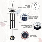 Custom Sympathy 32" Wind Chimes for Loss of Mom Dad with Pigeon - Image 2