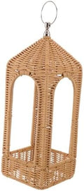 Handwoven Woven Candle Lantern, Coffee PE Hanging Tabletop Cover by UONLYtech