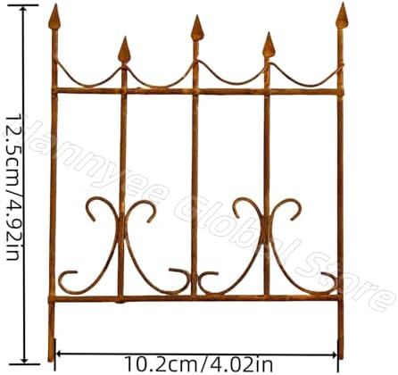 1-4 PCS Miniature Rusty Fence Gate Metal Craft Ornaments Fairy Garden Decoration Accessories Decorate Your Own Mini Yard (Fence gate 4pcs) - Image 2