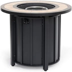 30'' Ceramic Round Propane Fire Pit Table, 50,000 BTU Steel Gas FirePit for Outdoor, Fire Table with Lid, Add Warmth & Ambience to Gatherings and Parties On Patio Deck Garden Backyard, Black. - Image 4