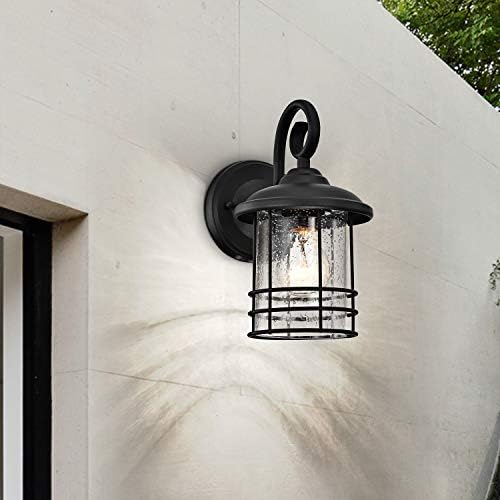 MICSIU 5.5" Wide Compact Narrow Farmhouse Matte Black Porch Light 2 Pack - Image 5