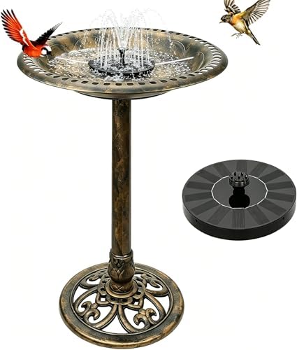 Birdbaths for Outdoors Solar Powered - Large Bird Baths for the Garden with Fountain, Heavy Duty Bird Baths for Clearance Made in USA - Perfect Addition to Your Backyard by WELCOMETOVYPART