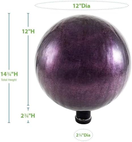12 Inch Gazing Globe Decorative Plum Gazing Ball Glass Mirror Polished Hollow Reflective Garden Sphere for Home Garden Lawn Outdoor and Yard - Image 3