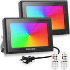 MEIKEE 60W RGB LED Flood Lights Outdoor 6000LM Color Changing Floodlights by MEIKEE