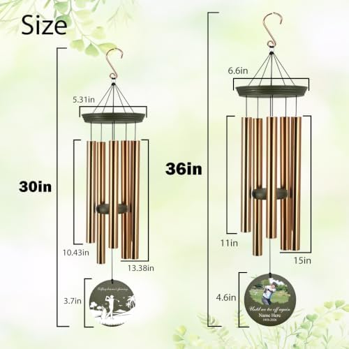 Personalized Golf Theme Memorial Wind Chimes - Image 7