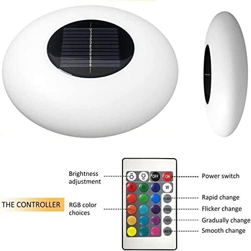 Solar Light Floating Pool Waterproof Outdoor Solar Garden Lights Remote Control Led Lights for Swimming Pools Party Decoration(Large Round) - Image 2