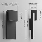 Modern LED Large Outdoor Wall Light 3000K 28W IP65 Waterproof Integrated LED Outdoor Wall Sconce Anti Rust Black Porch Lights Exterior Lighting Outside Lights Fixture for Garage,Balcony,Backyard 1PACK - Image 4
