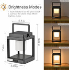 Solar Outdoor Table Lamp: Outdoor Lanterns for Patio Waterproof,Portable Rechargeable Solar Lamp - Image 2