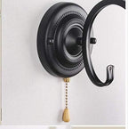 Kerosene Lantern Pull Chain Sconce Vintage Lantern Wall Lamp,Metal Transparent Glass Lampshade - Image 3