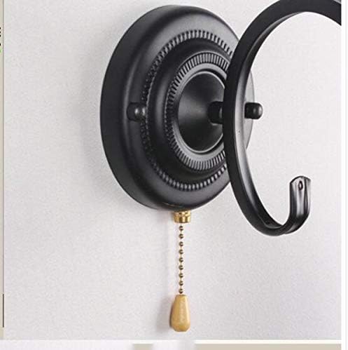 Kerosene Lantern Pull Chain Sconce Vintage Lantern Wall Lamp,Metal Transparent Glass Lampshade - Image 3