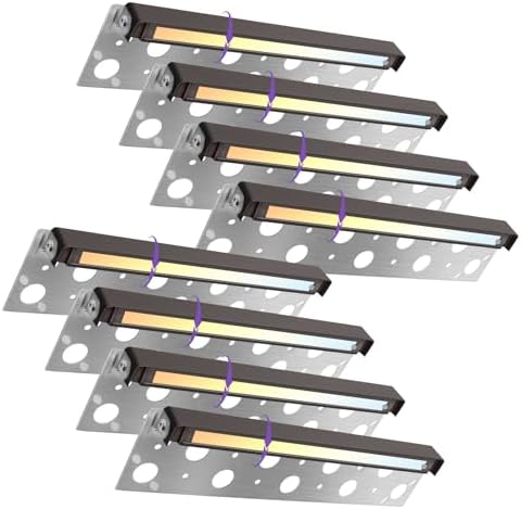 8-Pack 12 Inch Hardscape Lighting, 7W 280LM LED Retaining Wall Lights, 2700K-5000K Selectable,12-24V AC/DC, IP65 Waterproof Low Voltage Step Lights Outdoor, ETL Certified by Sofiton