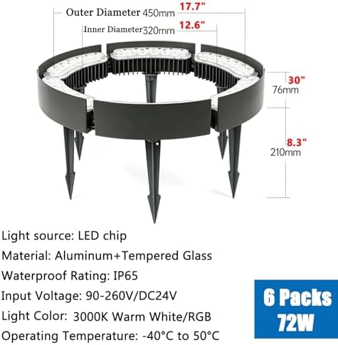 DC 24V Outside Palm Tree Light IP65 Waterproof Uplighting - Image 2
