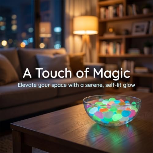 500pcs Glow in Dark Resin Pebbles for Pathways and Gardens - Image 3