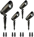 4-Pack Low Voltage Spot Lights, 2700K-5000K Adjustable, 7W, 580LM, IP65 Waterproof, CRI 90+, 12-24V AC/DC, Outdoor Landscape Light for Garden, Yard, Path, Bronze, ETL Listed by Sofiton