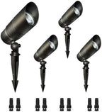 4-Pack Low Voltage Spot Lights, 2700K-5000K Adjustable, 7W, 580LM, IP65 Waterproof, CRI 90+, 12-24V AC/DC, Outdoor Landscape Light for Garden, Yard, Path, Bronze, ETL Listed by Sofiton