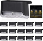 16Pcs Solar Deck Lights, Solar Powered Step Lights Waterproof, LED Outdoor Fence Lighting, Led Solar Lamps for Outdoor Pathways, Yards, Patio, Stairs, Steps, Fences by Unknown