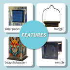 Solar Lantern Symmetrical Mid Century Fox Outdoor Waterproof Garden Hanging Lantern Solar Powered Lighting Outside Solar Light for Patio Yard Camping, Gifts for Women Mom - Image 5