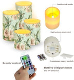 4Pcs Flameless Candles with Remote and Timers Flickering Battery Operated Candles Outdoor Flameless LED Pillar Lights for Beach Wedding Coastal Home Decorations, Floral Hummingbird - Image 6